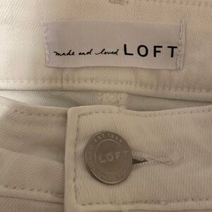 LOFT Cream Denim Trousers
